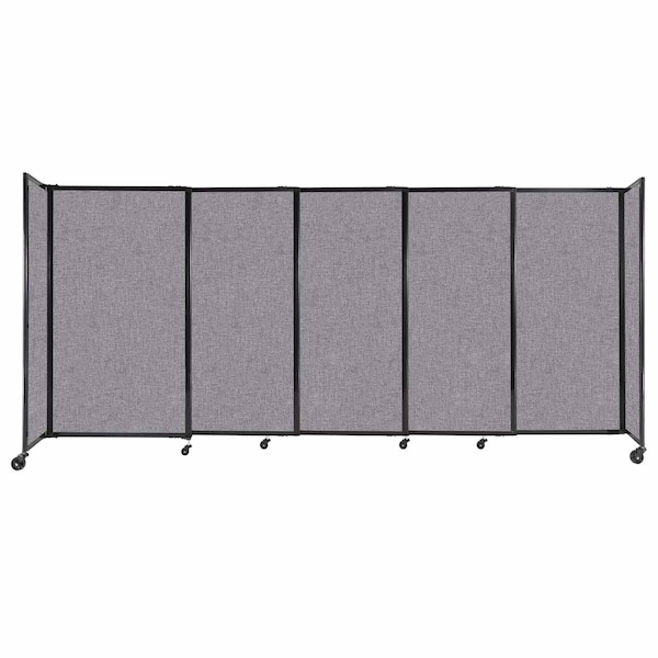 StraightWall Sliding Portable Partition 11'3" x 5' Cloud Gray Fabric